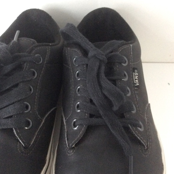 Vans Men’s Black Lace Up Board Shoes Sz 7 - Picture 4 of 12